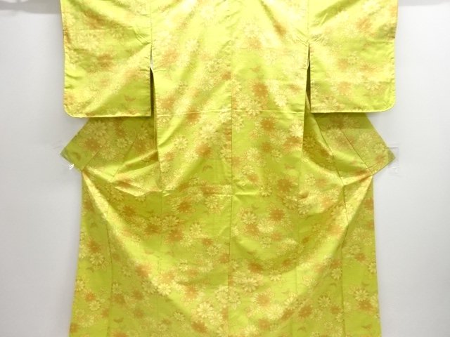 JAPANESE KIMONO / TSUMUGI / WOVEN FLOWER & PLANT 